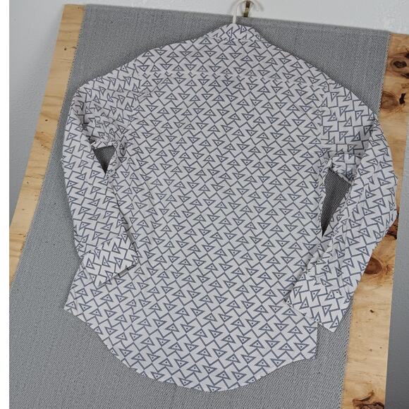 Rock & Roll Cowboy Shirt Mens Large White/Blue Geometric Snaps Western Cowboy - Picture 8 of 13